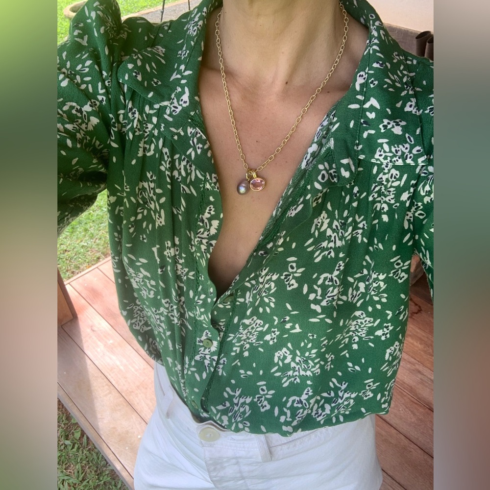 Ba&sh Green Floral Women's Top - Picture 6 of 6